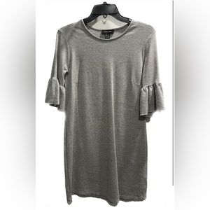 Gray Dress with Bell Sleeves